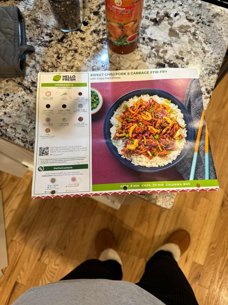 Sweet chili pork and cabbage stir fry