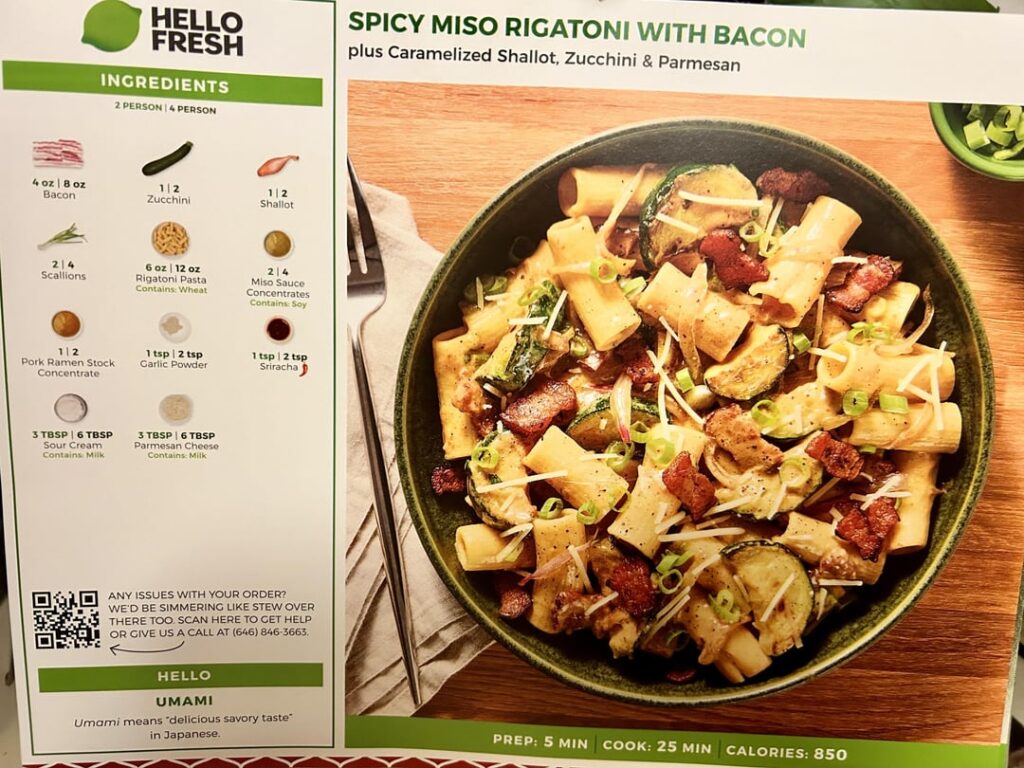 Spicy Miso Rigatoni with bacon