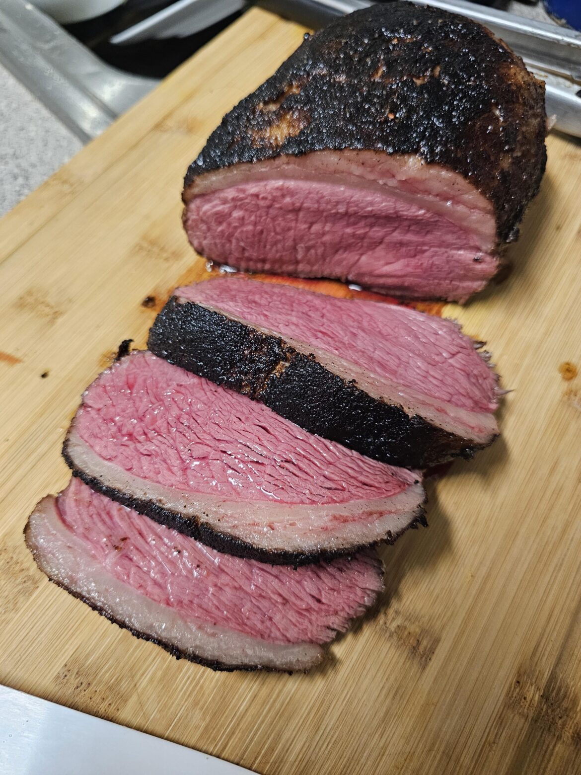 First time making a picanha. 131F for eight hours, finished in the cast iron with beef tallow. It was as good as it looks.