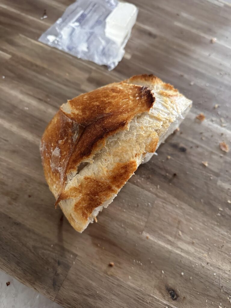 I don’t think I’m doing to bad , given this is my third loaf .