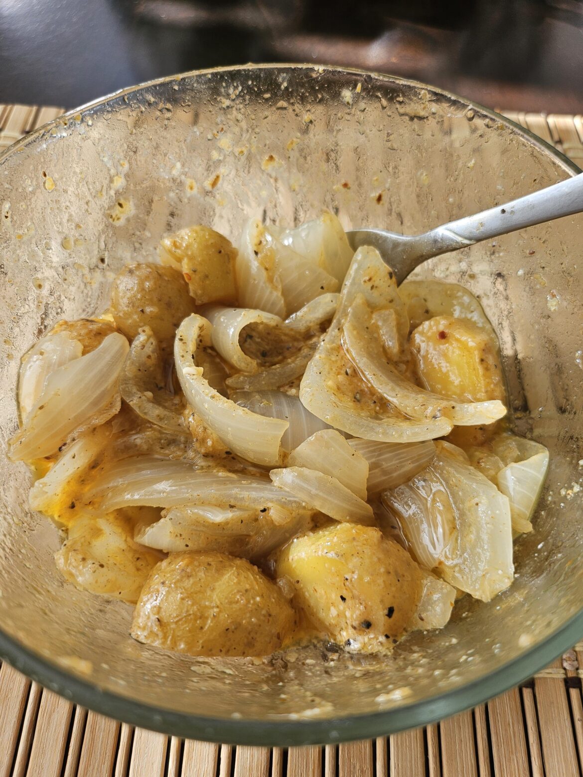 Made the famous onion boil, but I added potatoes too