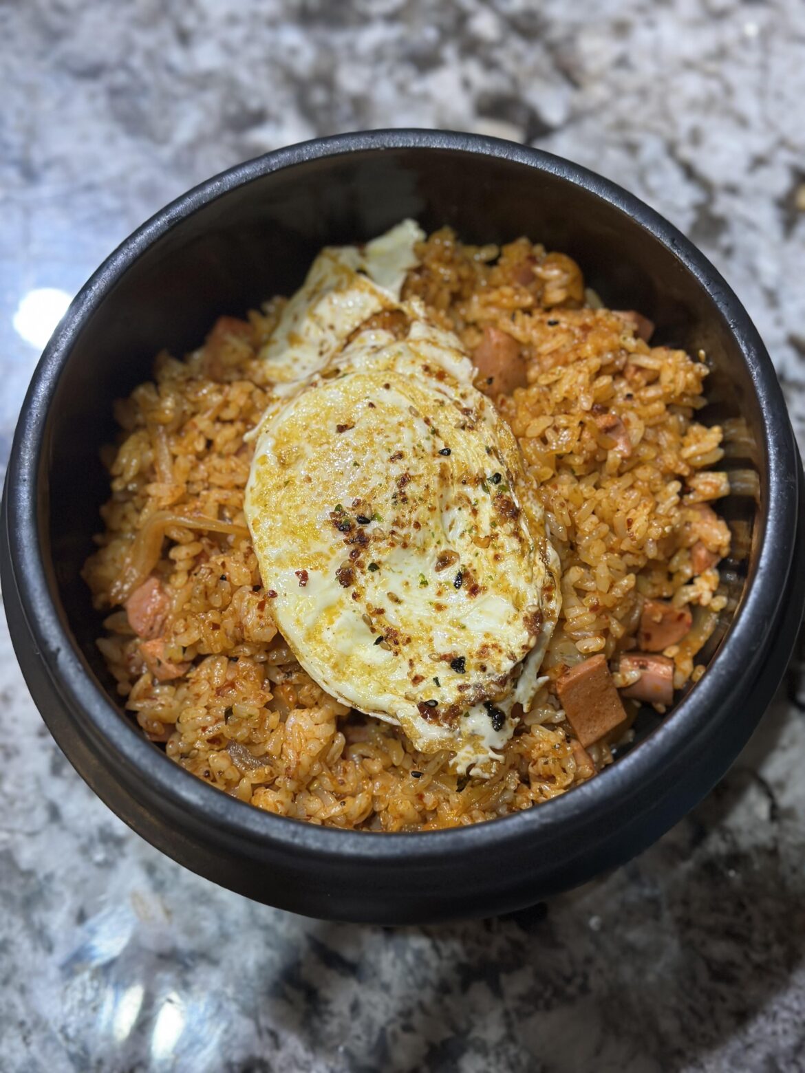 Homemade kimchi fried rice