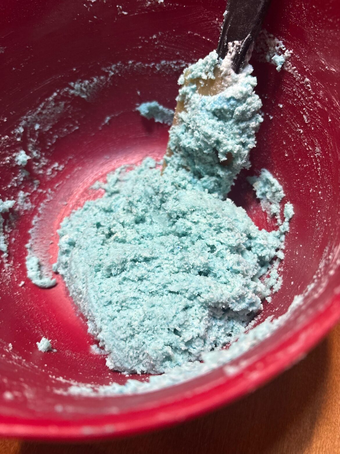 This my second try tonight following two different recipes both with different egg white, powdered sugar, and almond flour ratios and both times it turned into this dough texture. Does anyone know why this is happening?