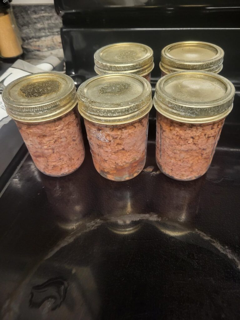 Canned some ground beef!