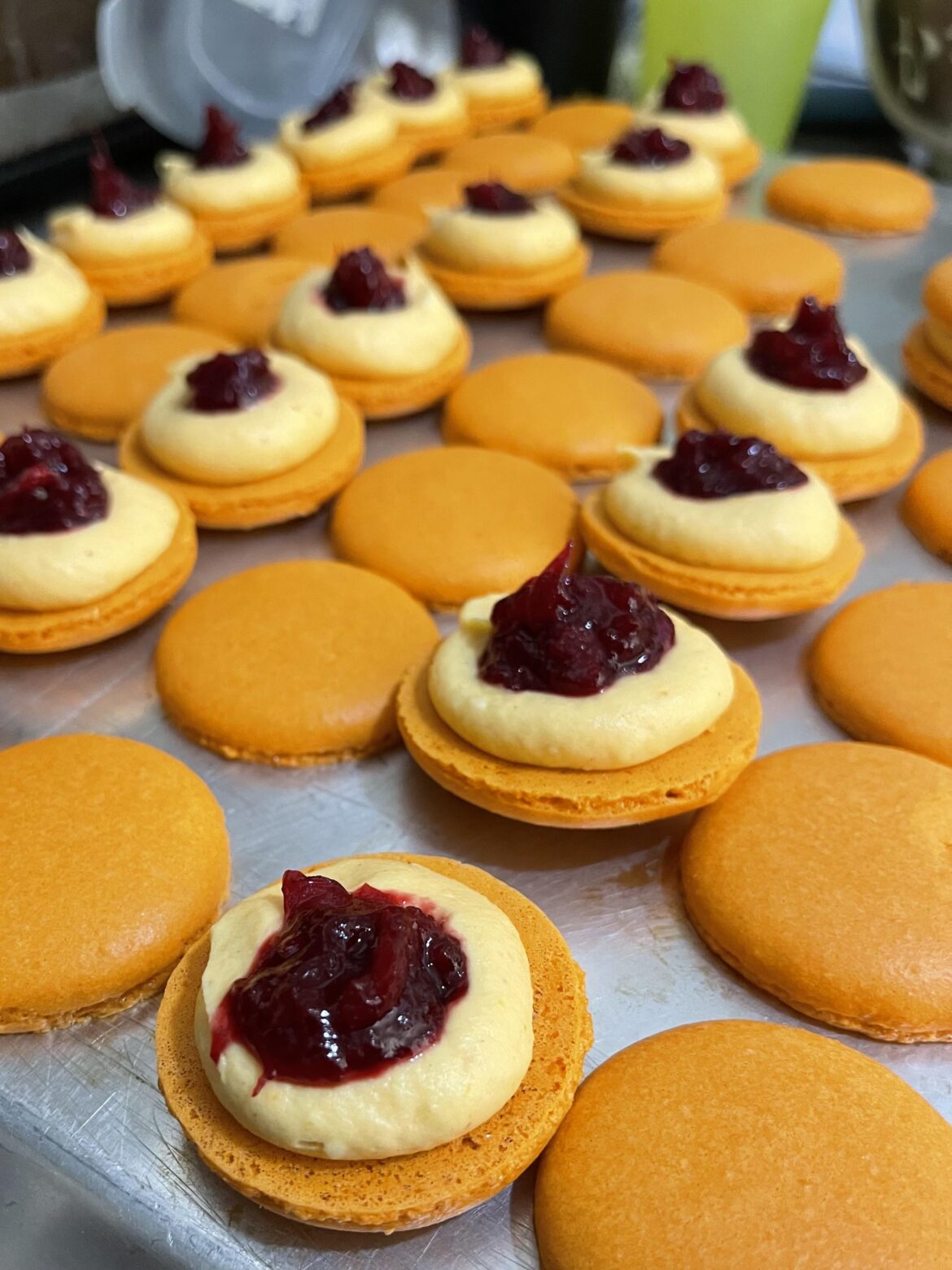 Happy Thanksgiving! Pumpkin cheesecake with spiced cranberry
