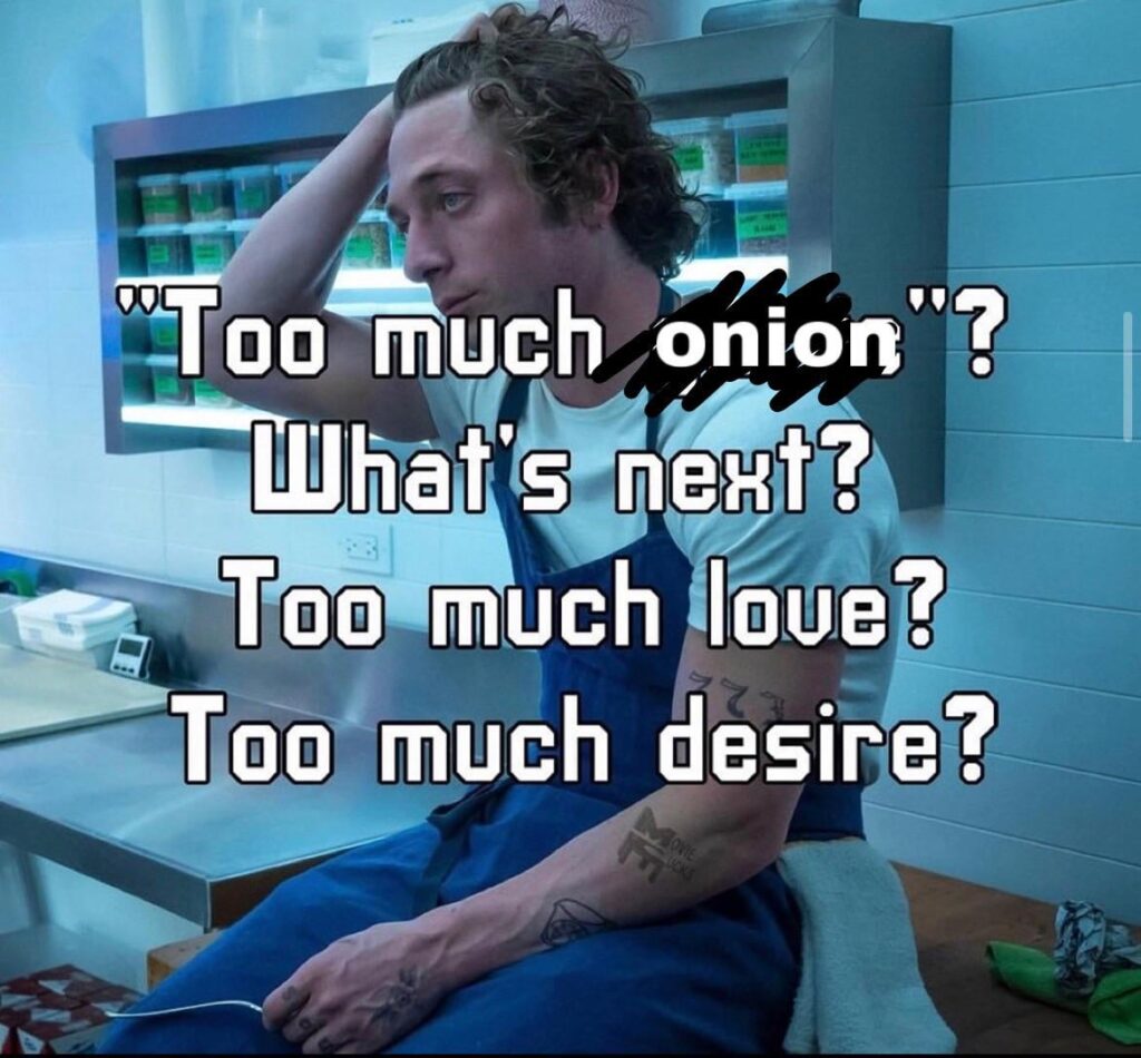 never too much onion 🥲