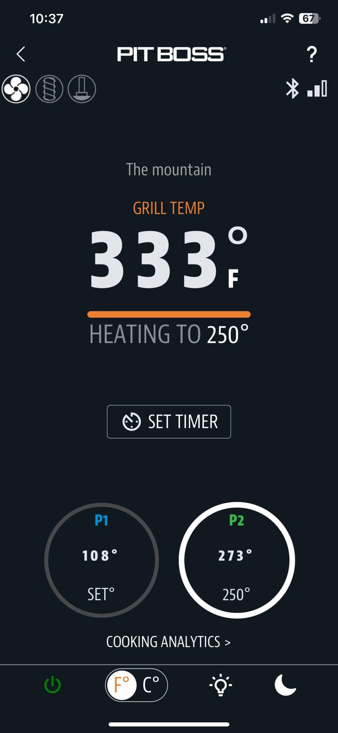 Pit boss Brunswick temperature swing