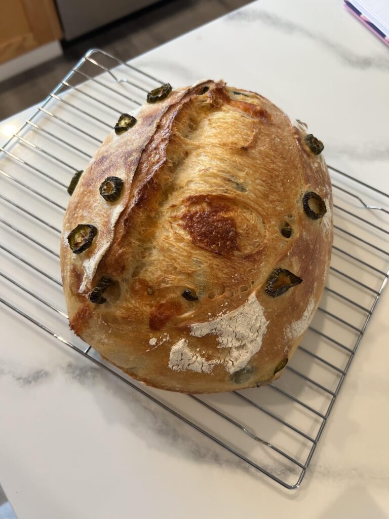 Cheddar jalapeño sourdough for Thanksgiving