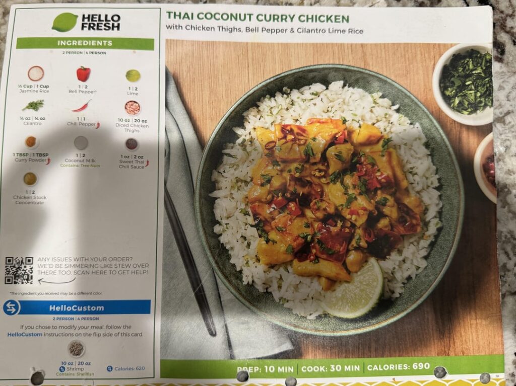 Thai coconut curry chicken