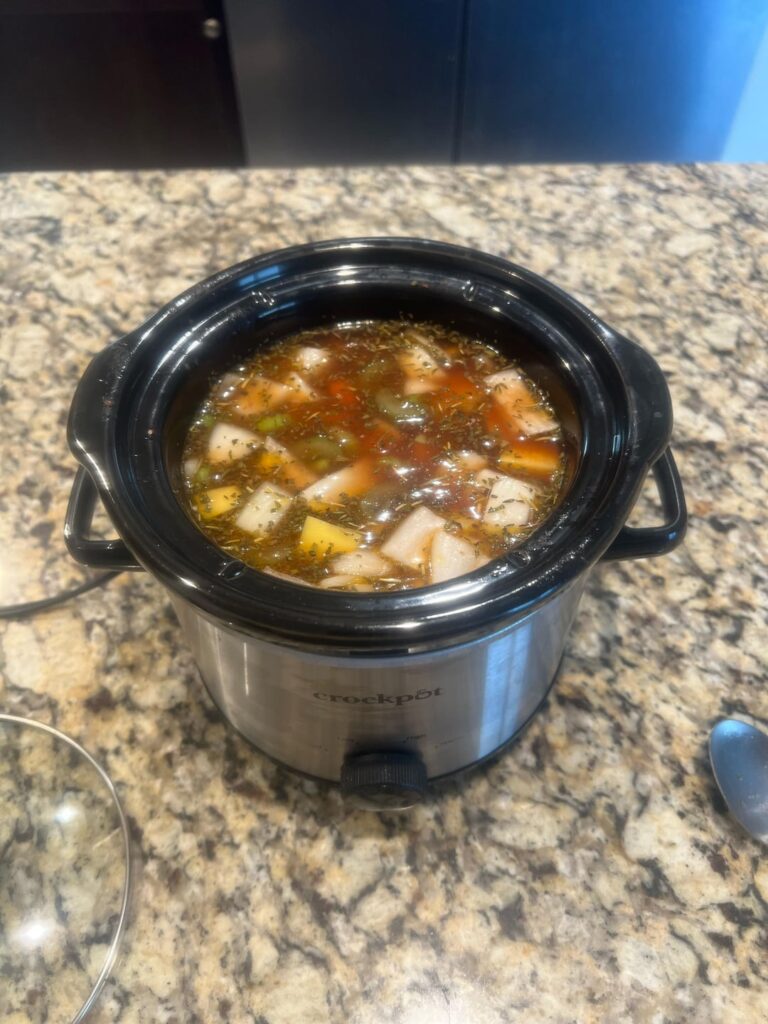 Is my Crockpot too full? Or will it be fine? Going to be leaving the house for a few hours while it cooks on low.