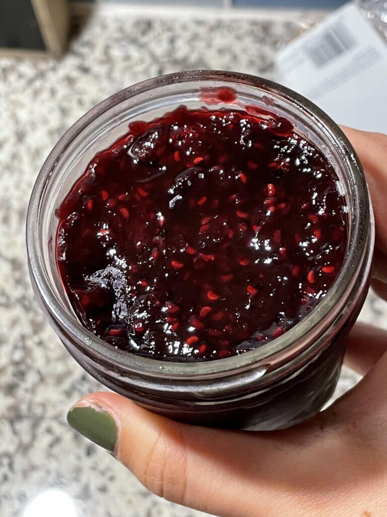 Mixed berry jam- weird dry spot Mixed berry jam- weird dry spot