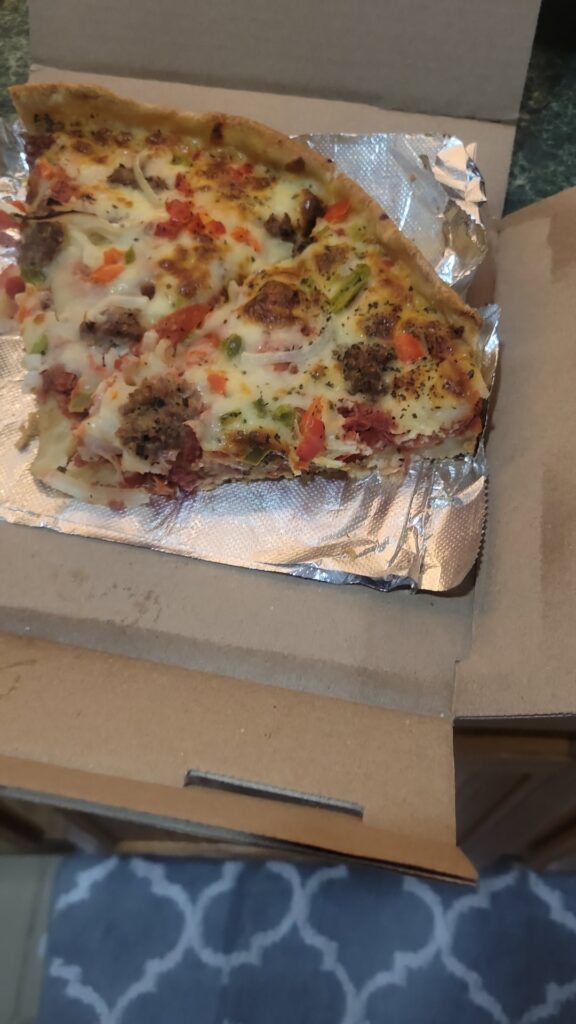 Calories of local deep dish pizza?