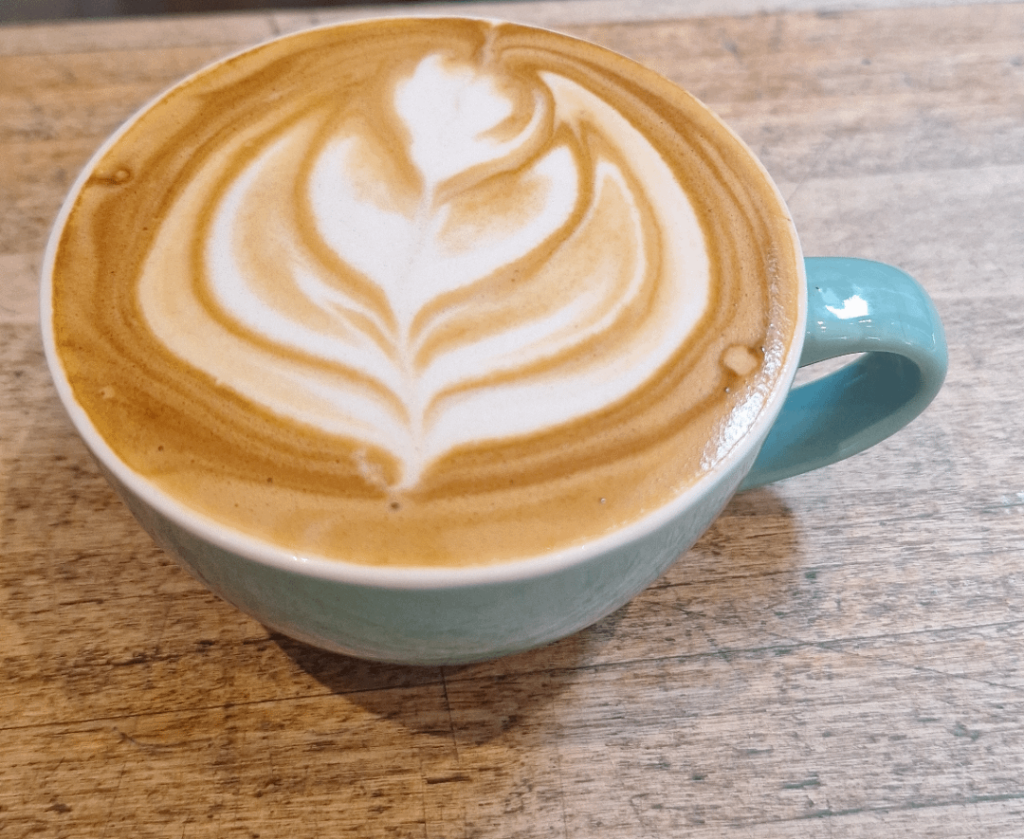 Oat milk flat white. Most baristas where I work never bother to practice with plant milks, so I'm happy with my skills.