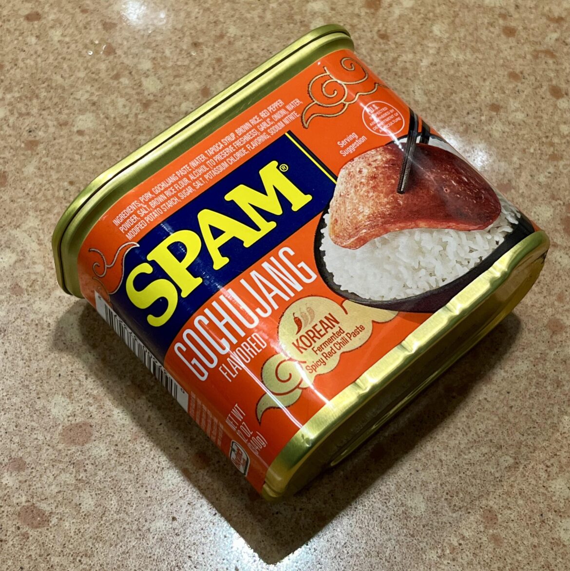 This  gochujang  spam is new to me. I made kimchi fried rice with it tonight.