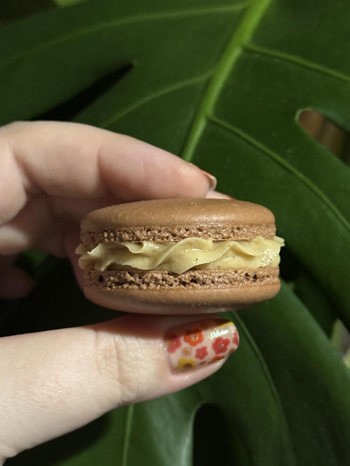 Salted caramel mocha macarons
