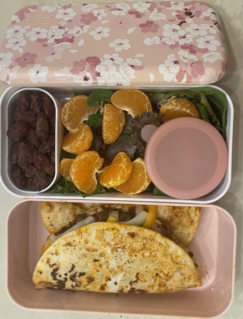 Birria tacos bento in my new sakura bento box