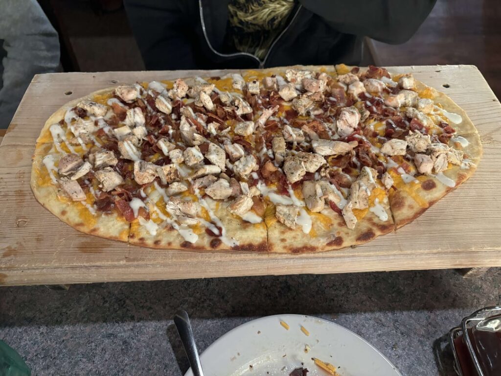 Flatbread on some scrap pine?