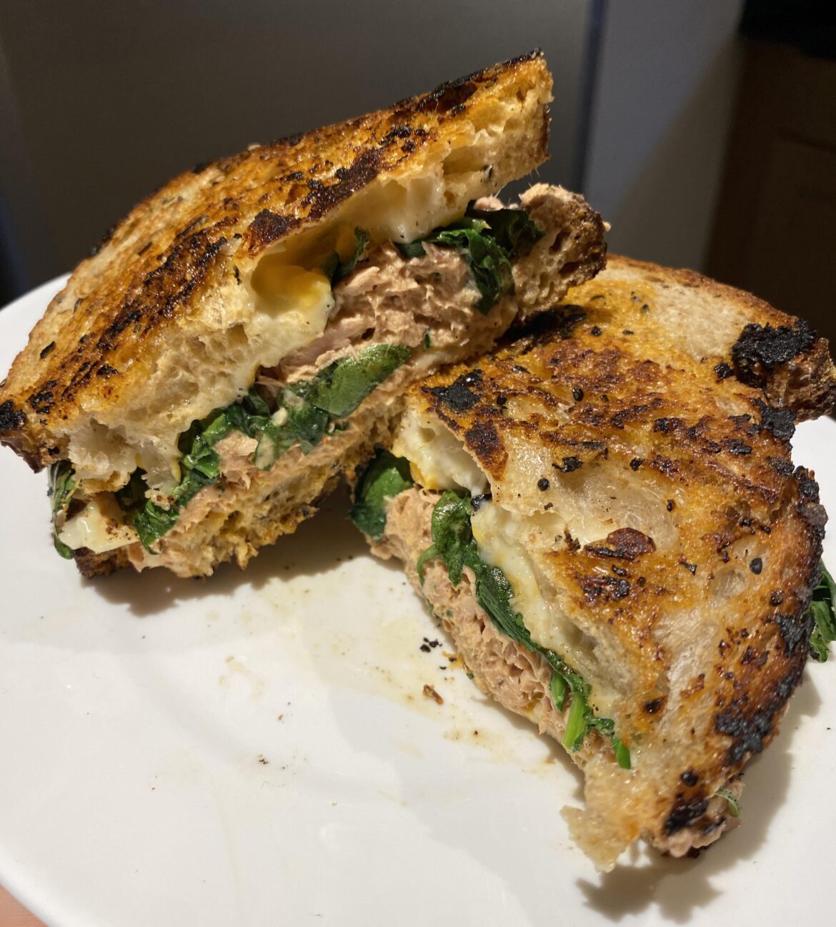 Tuna melt - gochujang butter toasted sourdough is the key