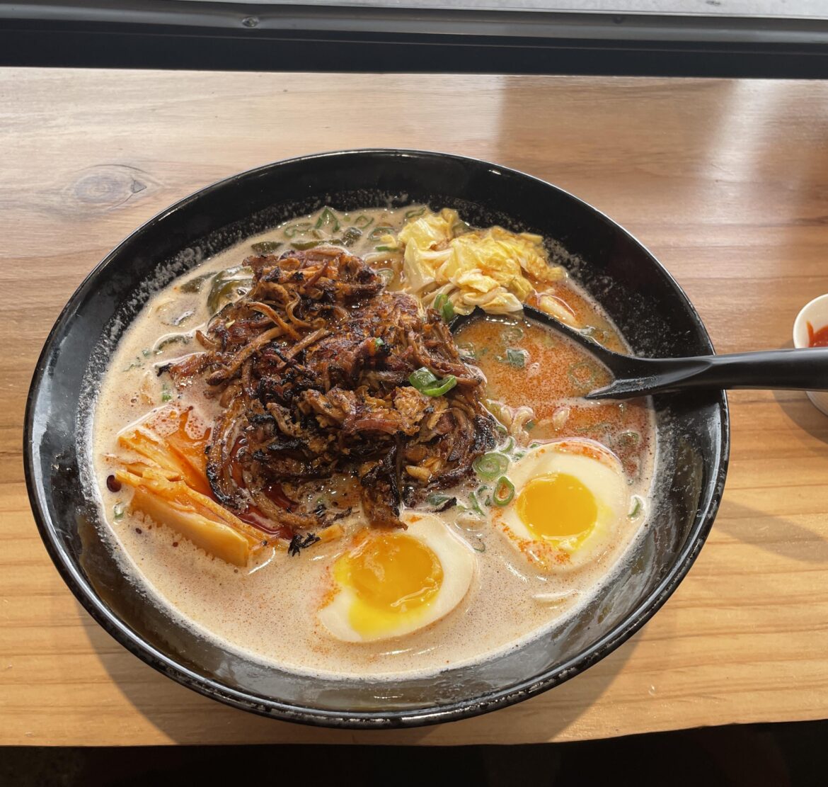 You'd never guess that the hottest god damn restaurant is in Portland: Baka Umai (Pictured Ghost Pepper Ramen + Hellfire Mash). They make a Reaper Ramen that's a true face punch
