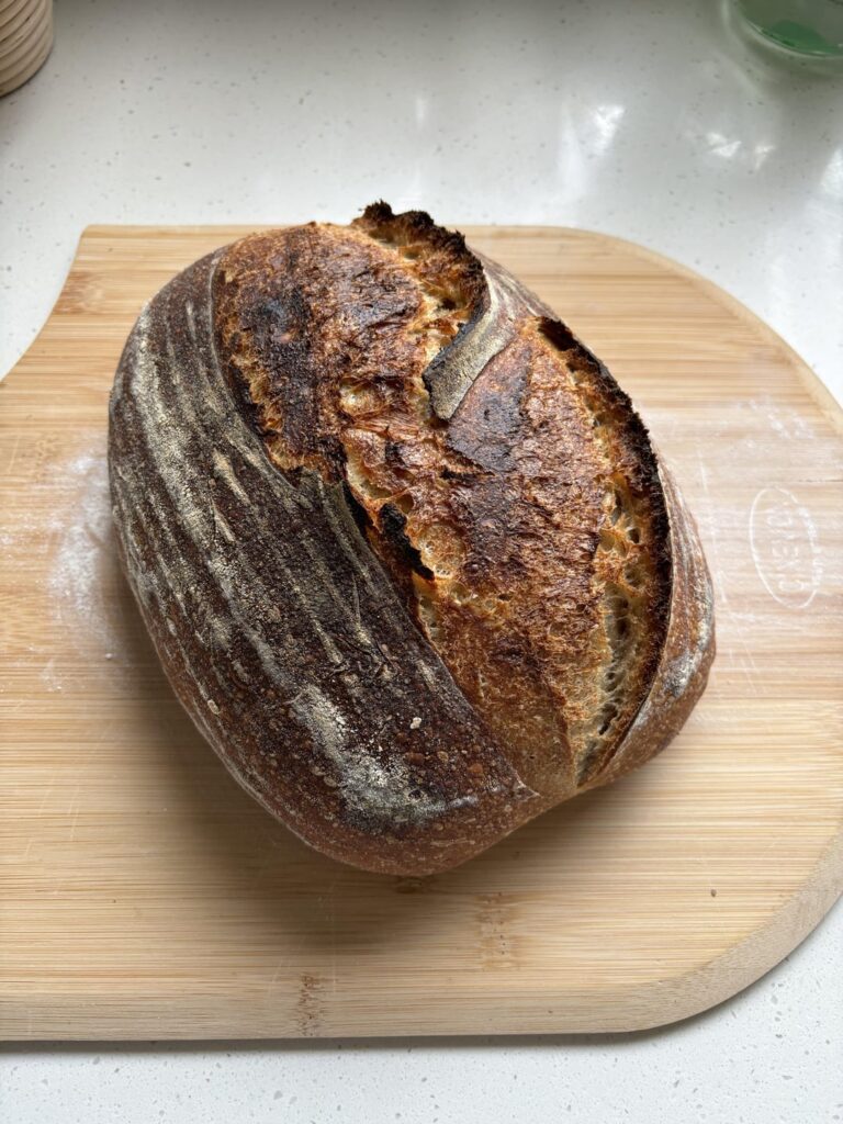Accidental hands-off sourdough. No folds, only 2 hr autolyse. Mind blown. Accidental hands-off sourdough. No folds, only 2 hr autolyse. Mind blown.