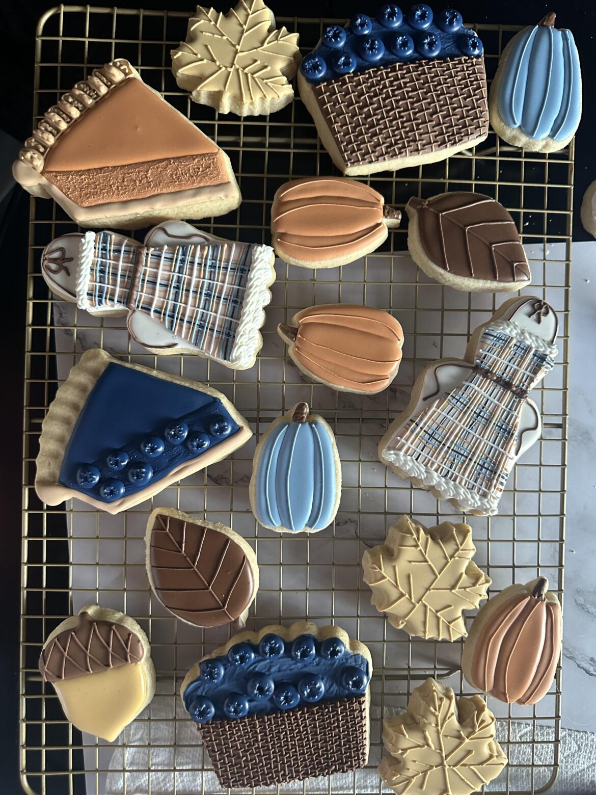 My 4th attempt at royal icing cookies. They aren’t fully finished but I’m proud of them. I seriously admire all cookie artists!! .. it’s not easy.