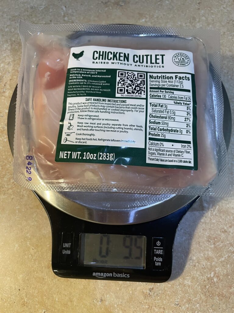 Our 10oz. package of chicken cutlets were only 7.4 ozs. after being removed from the package. Worth a complaint?