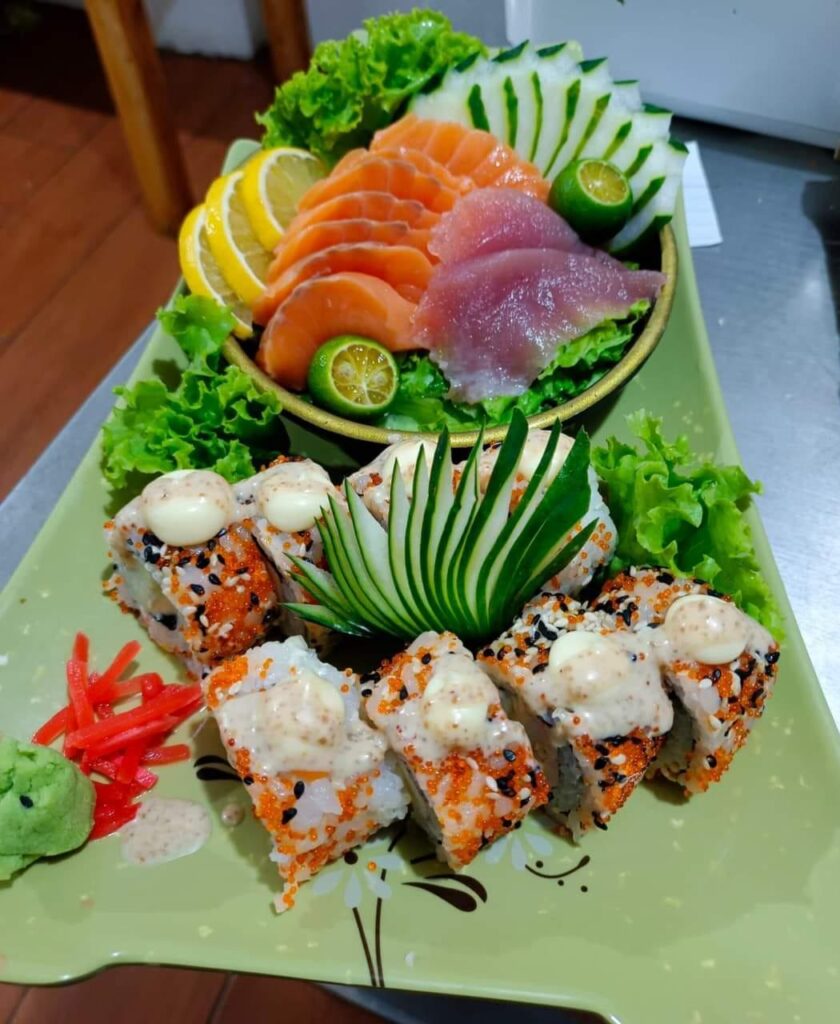 Sashimi bowl and Cali Maki