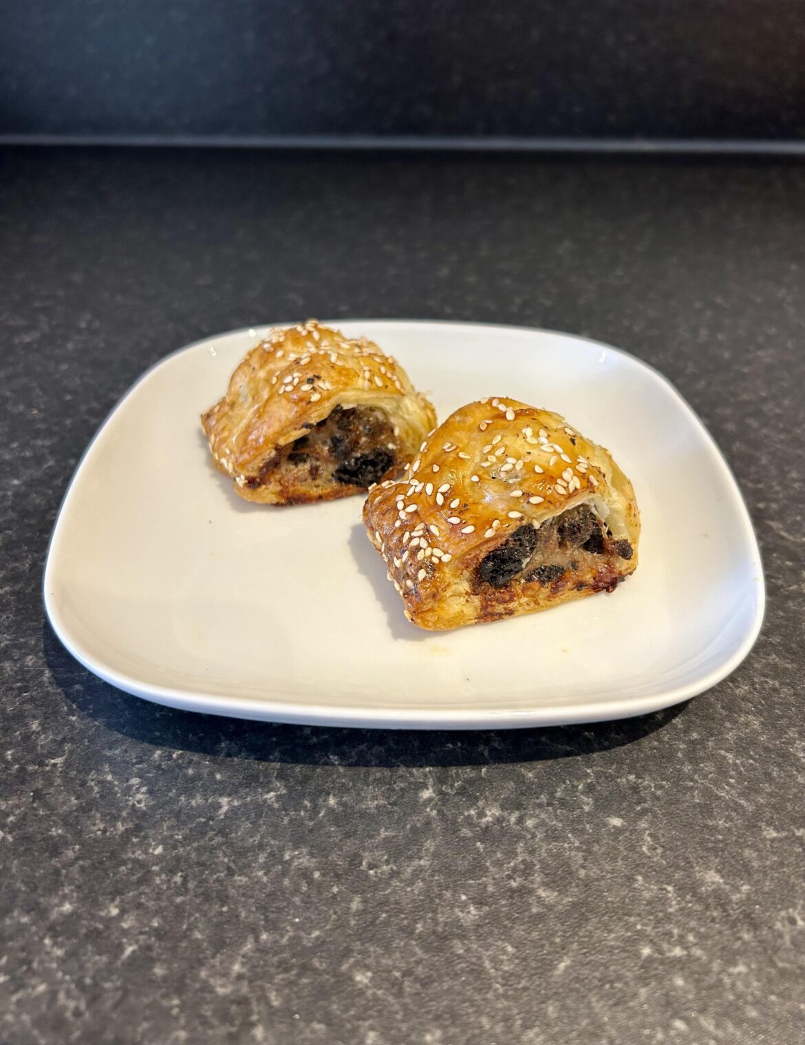 Sausage and black pudding rolls