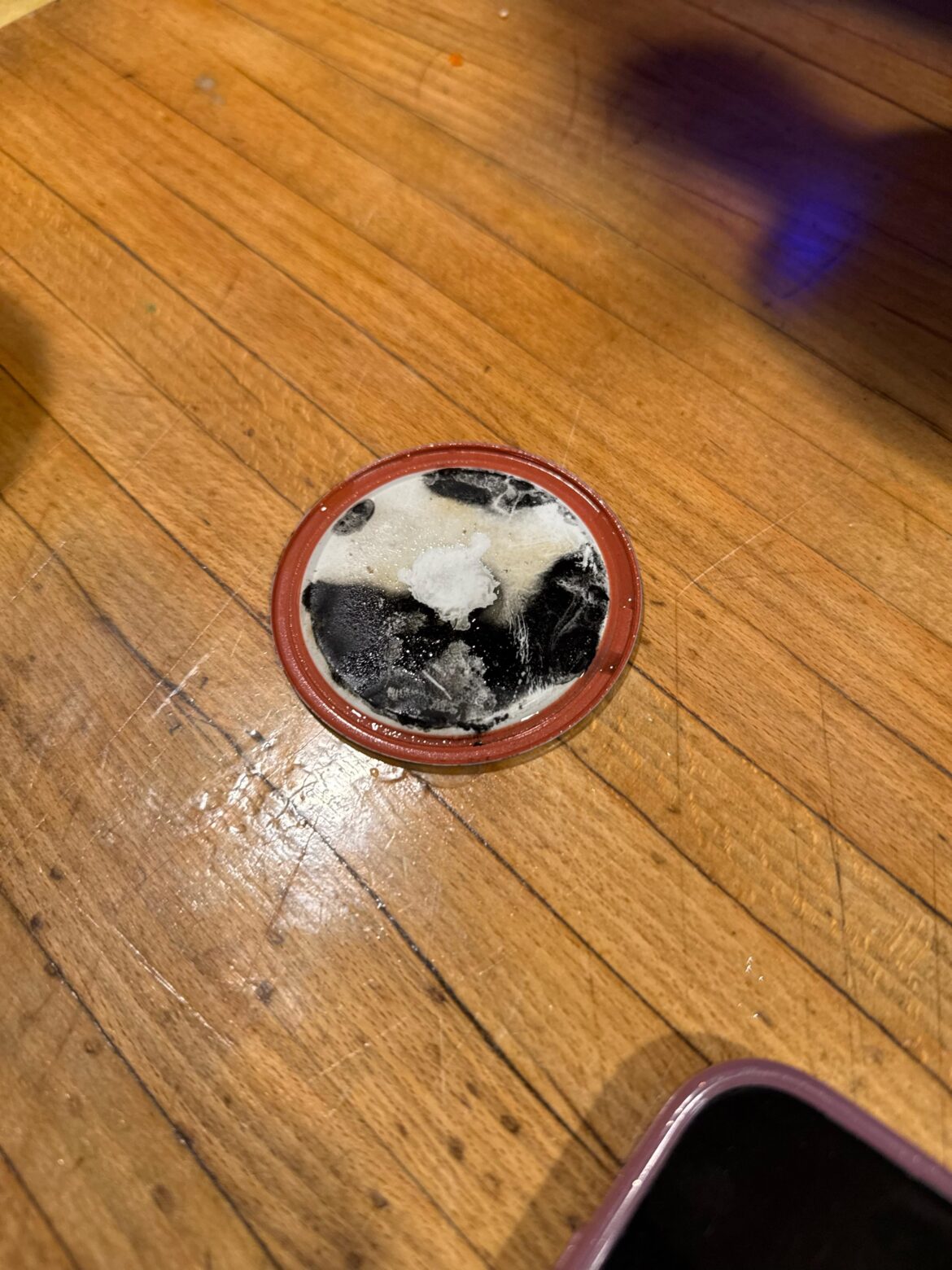 Black guck inside kid