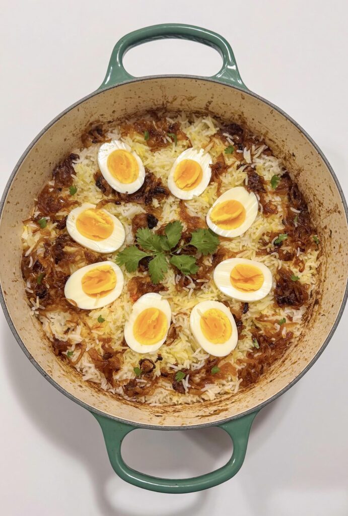 Nik Sharma’s Lamb Biryani With Saffron, Yogurt, and Caramelized Onions
