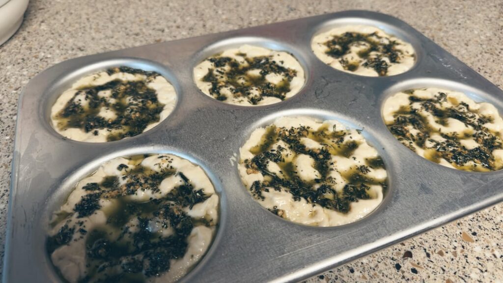 Made focaccia (muffins) for the first time