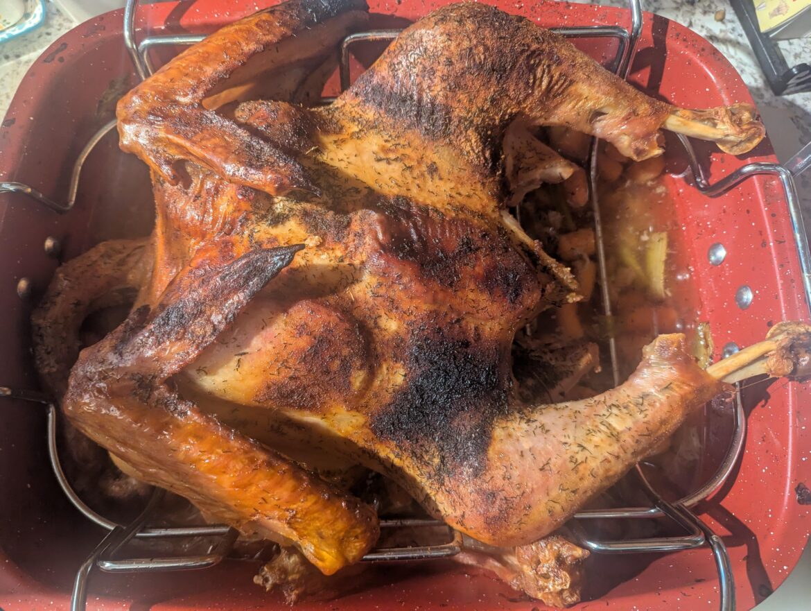 I made Kenjis Spatchcocked Turkey w brine and yum!