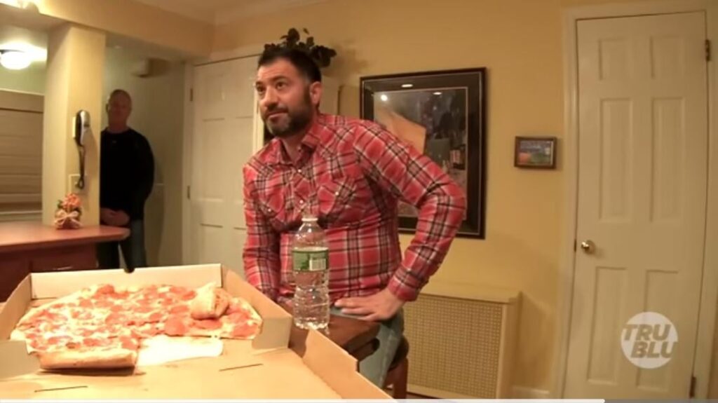 Does this count? Using the entire rest of the pizza as plate for the slice you're eating