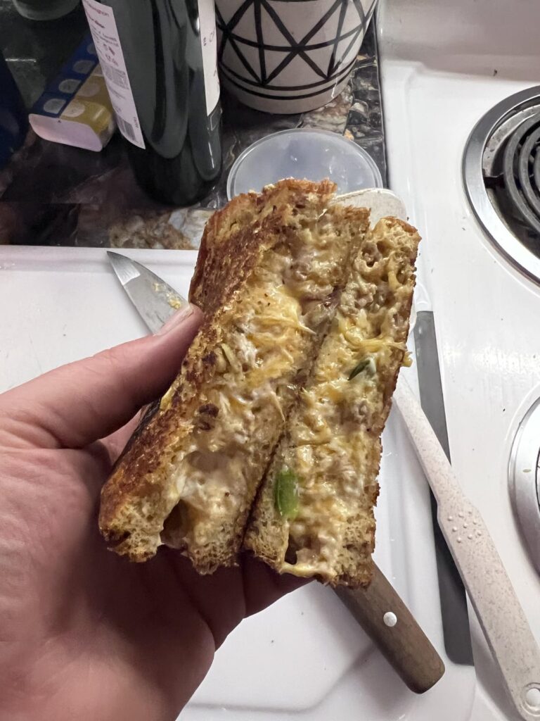 Jalapeño popper grilled cheese