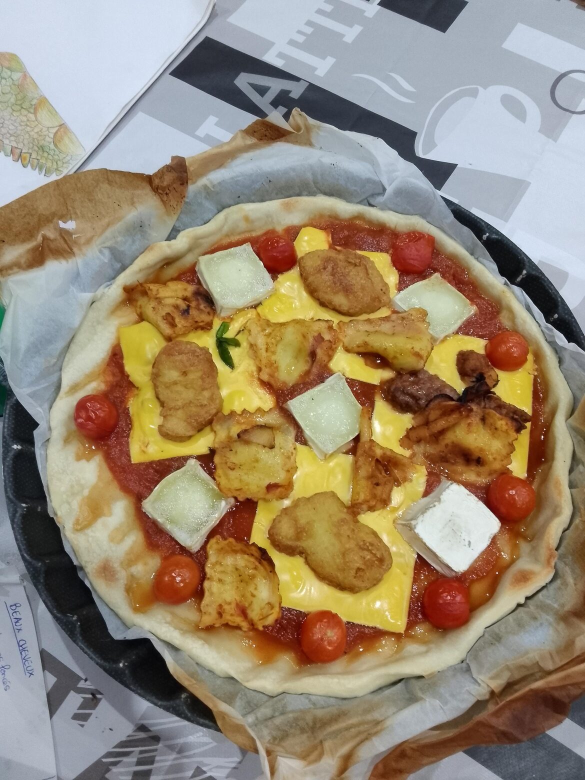 Pizza with leftovers