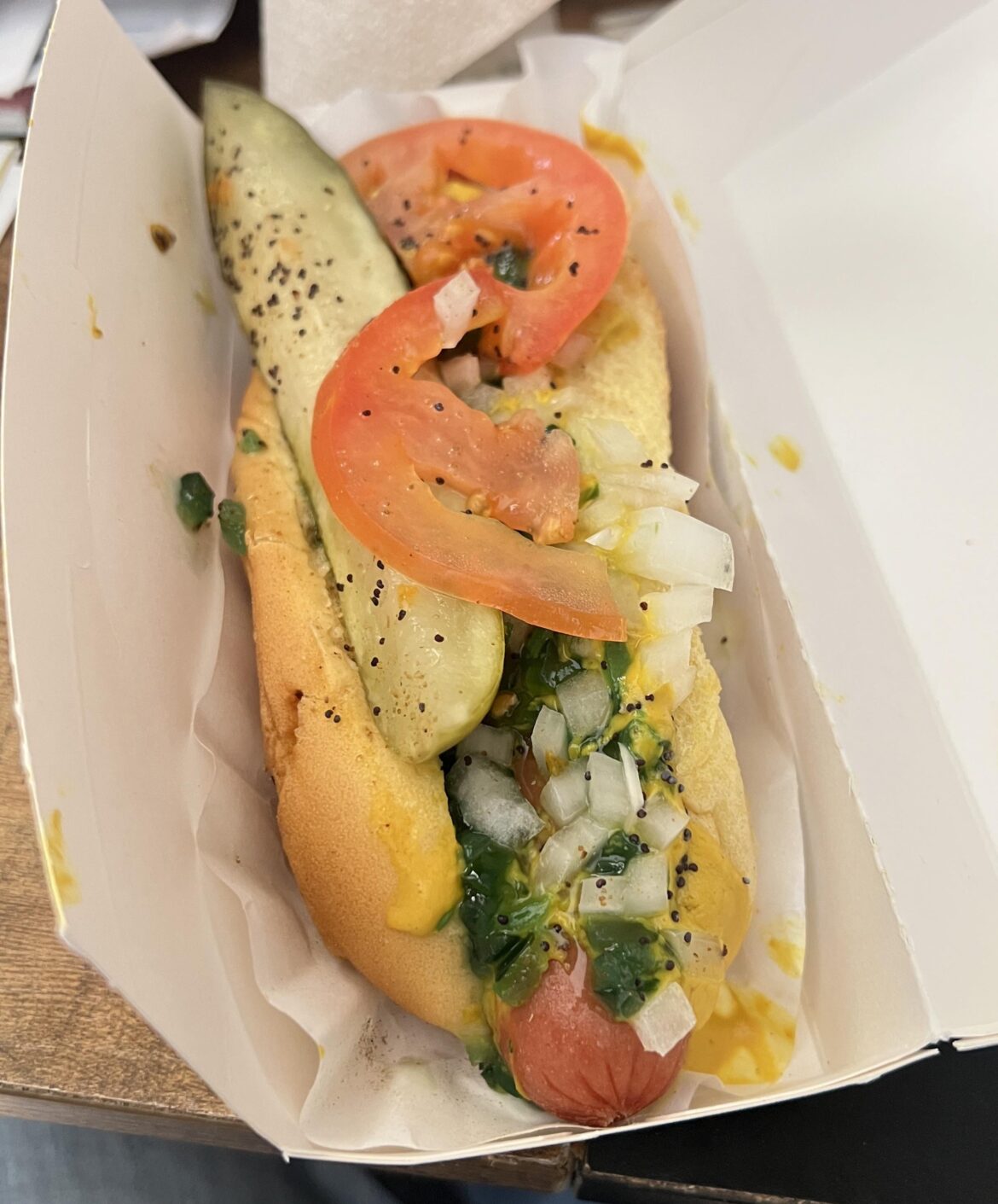 Rita’s Deluxe makes an excellent Chicago dog