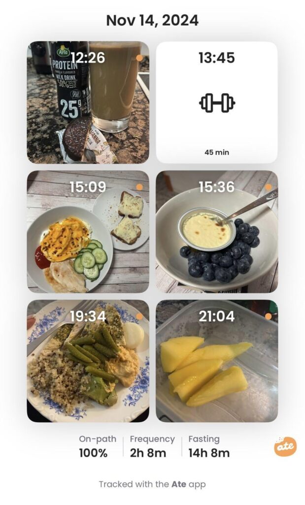 Full day of eating: 1491 cal / 148g of protein
