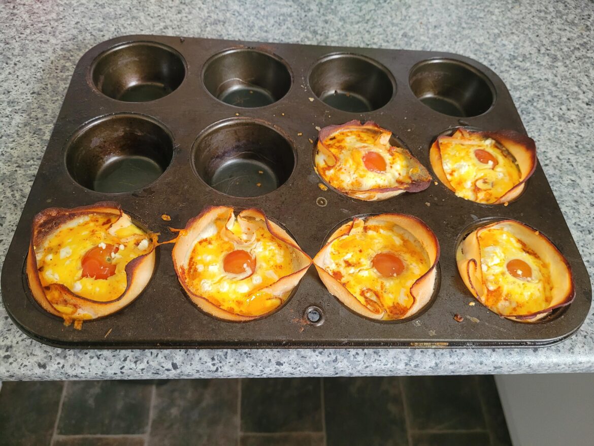 Keto chicken cherry tomato muffins