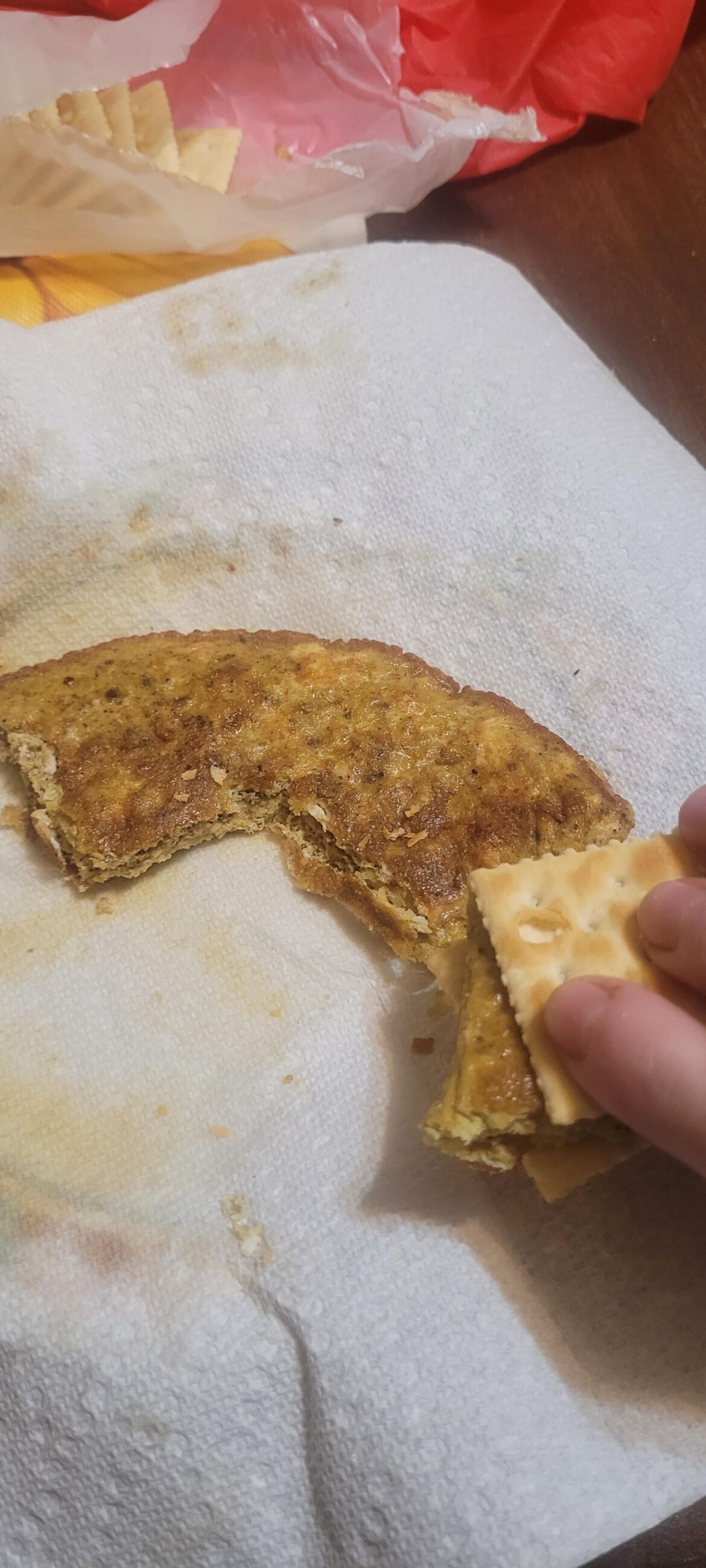 Struggle eggs and crackers... not bad honestly