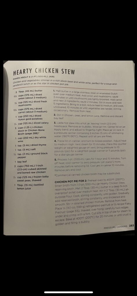 Hearty Chicken Stew in Quarts?