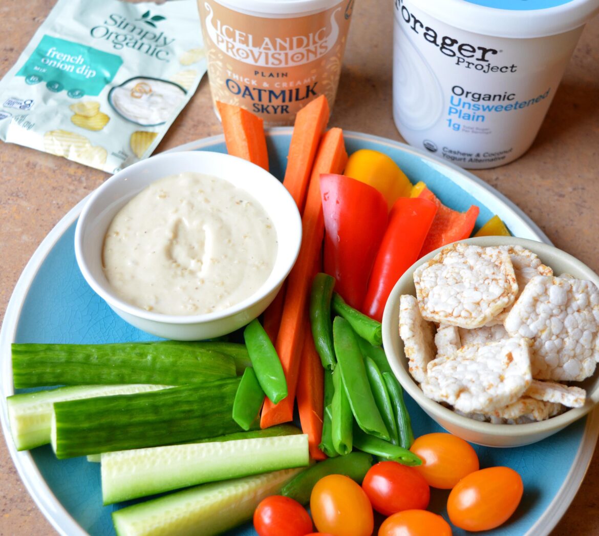 I made a REALLY good high protein French onion dip using oatmilk skyr, plain vegan yogurt, and dip seasoning. One tub of vegan skyr has 40 g of protein (see comments).