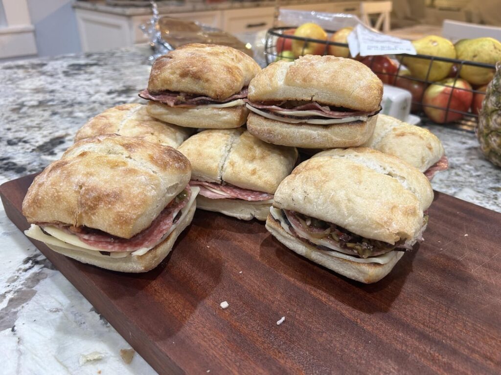Made an early batch of Traditional Thanksgiving Muffulettas for my poker buddies.