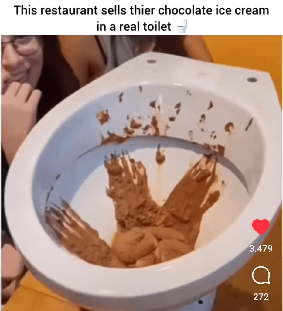 Toilet ice cream