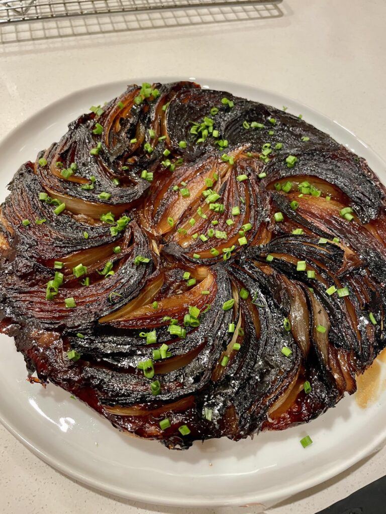 I made the French onion soup tarte tatin for dinner last night.