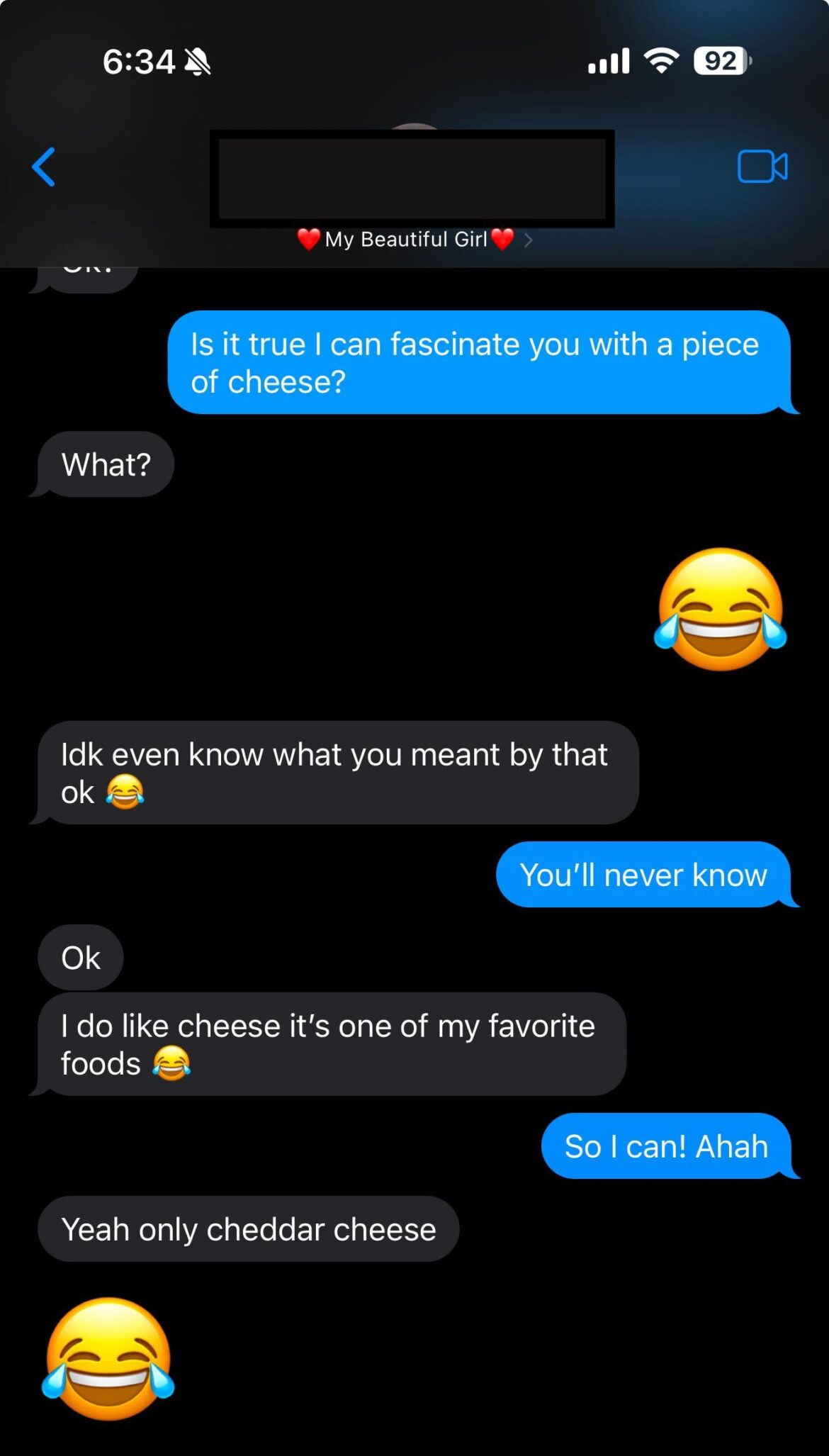 Turns out, you can fascinate a woman with cheese.