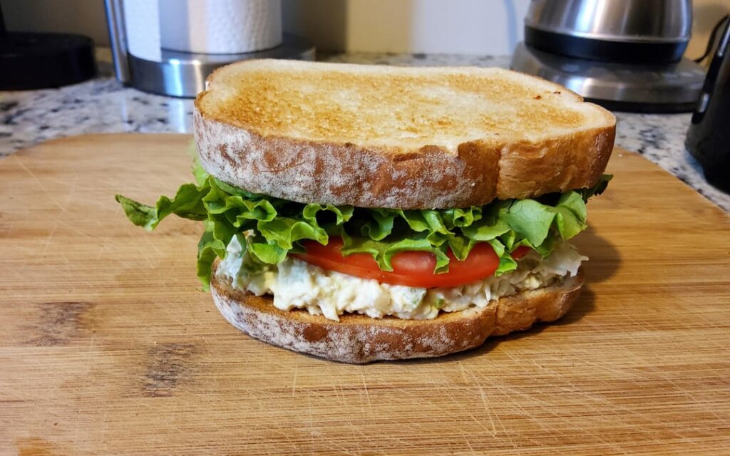 Can't beat a hearty chicken salad on toast.