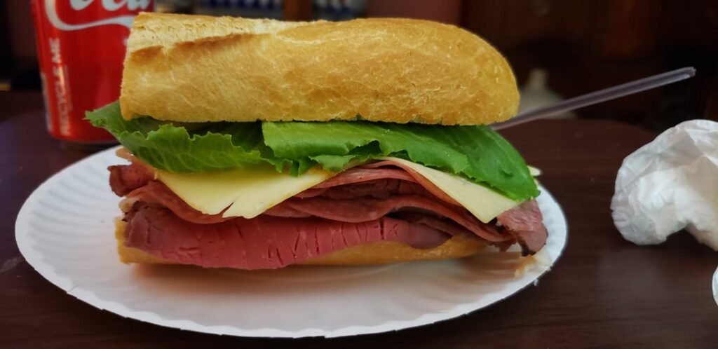 I’ve been feeling under the weather for the past few days and had a thing today I couldn’t get out of. Got home. Took a three hour nap. Woke up feeling pretty good. And made this. French baguette, spicy brown mustard, lettuce, tomato, Swiss cheese, roast beef, Genoa salami, and turkey breast. I've been feeling under the weather for the past few days and had a thing today I couldn't get out of. Got home. Took a three hour nap. Woke up feeling pretty good. And made this. French baguette, spicy brown mustard, lettuce, tomato, Swiss cheese, roast beef, Genoa salami, and turkey breast.