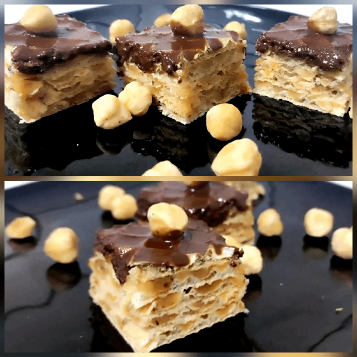 Lean wafers with nuts and biscuits