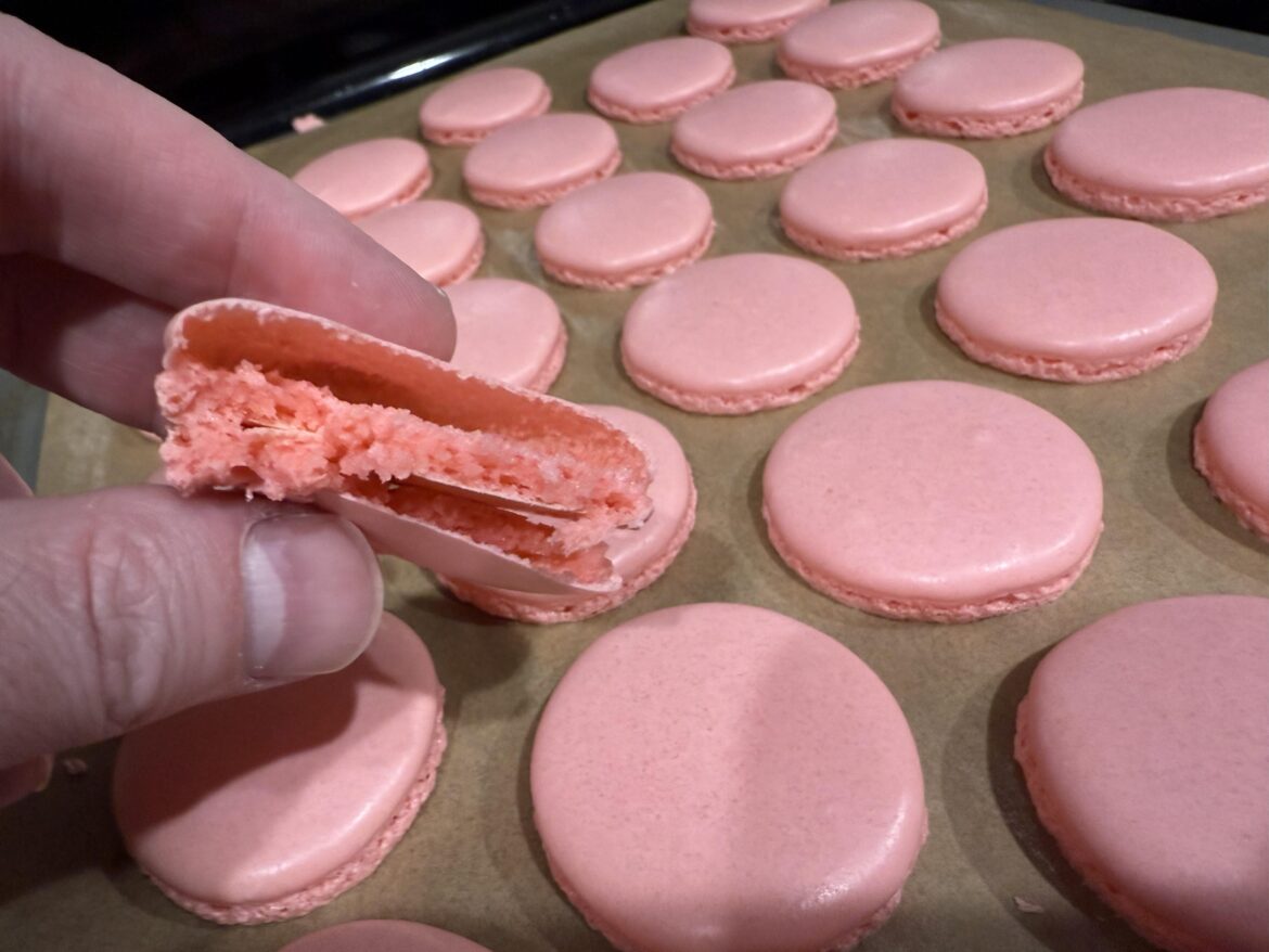 Using Sugar Bean’s stand mixer macronage recipe, they visually look nice but are hollow… tips?