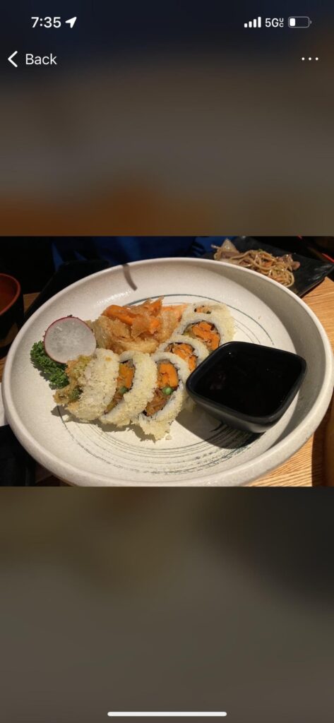 Calories in veggie options at sushi?